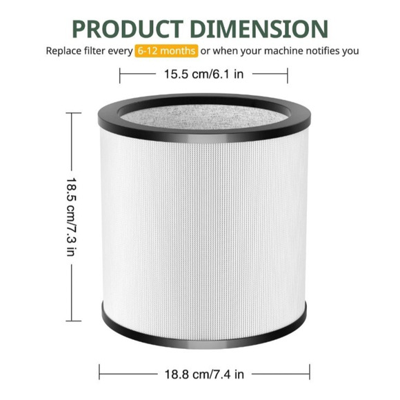 TP01 Filter True HEPA Filter Replacement Upgraded Compatible with Dyson 2 Pack - Picture 2 of 15